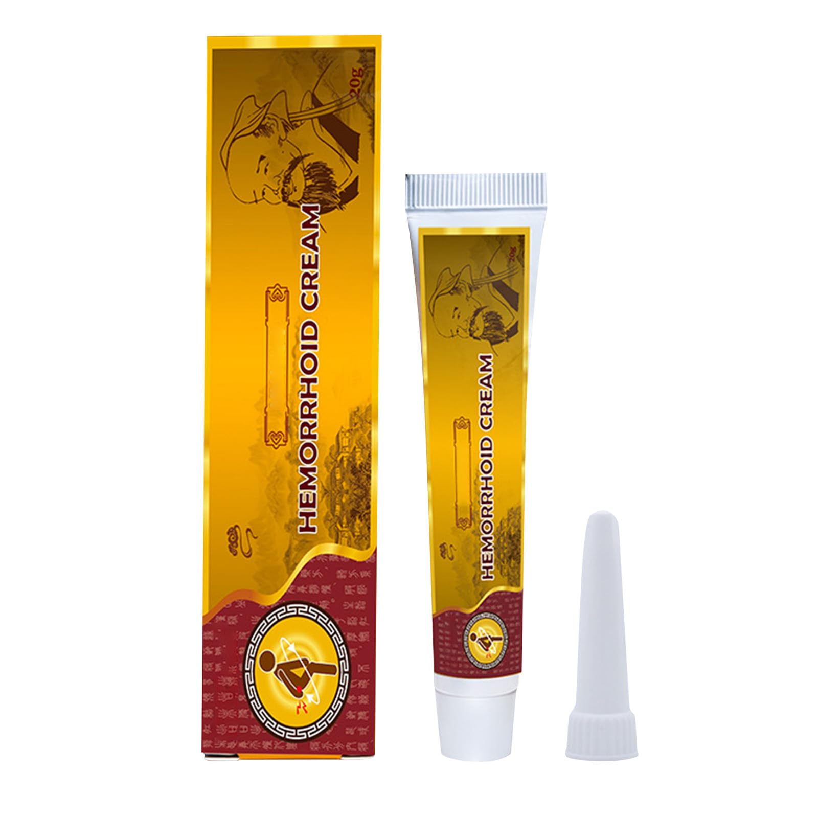 Haemorrhheal Herbal Cream,Soothing Haemorrhoid Care Cream,Chinese Herbal Hemorrhoids Cream,Topical Cream for External Relief, Helps Reduce Discomfort & Itching, 20g Tube (2, one Size)