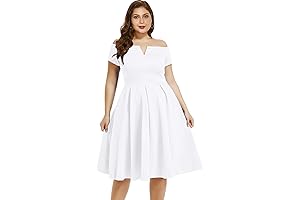 Flattering Plus Size Bridal Shower Dress in Vintage 1950s Silhouette