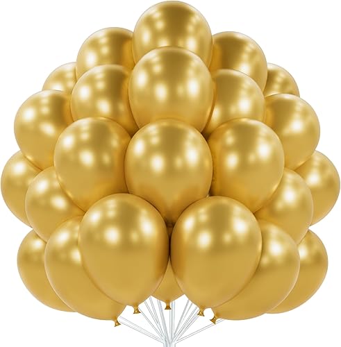 Miniatura 104 de PartyWoo Globos metálicos de oro rosa 4 piezas de 36 pulgadas, globos de látex cromo dorado champán para boda, baby shower, cumpleaños, aniversario,