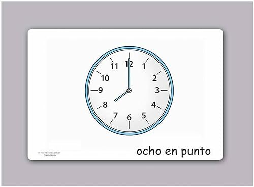B00A5NCE56_image_1 Tarjetas de vocabulario - La hora - Telling Time and Clock Reading Flashcards en español - Tarjetas de vocabulario para el aprendizaje de idiomas