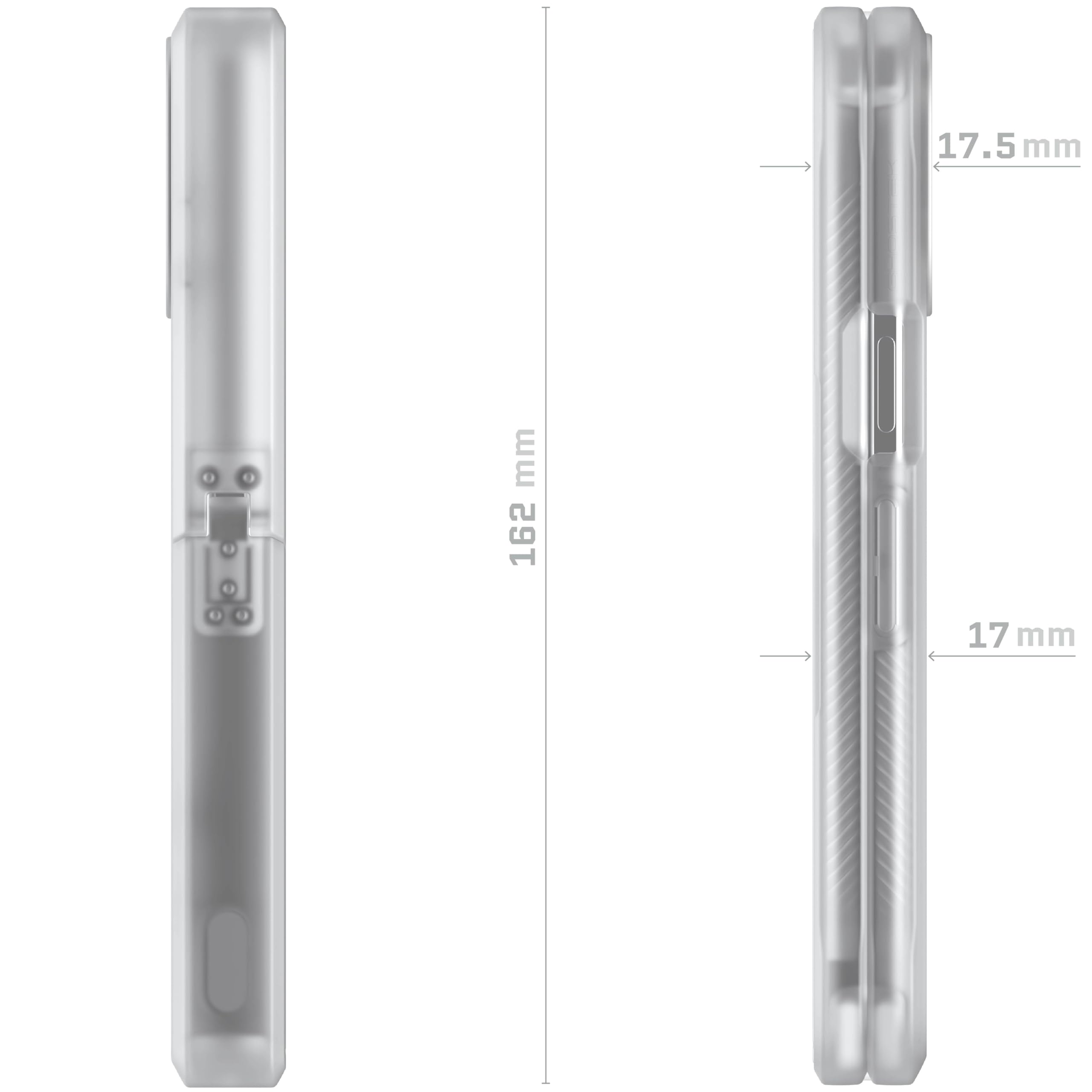 Ghostek Covert per Clear Pixel 10 Pro Fold - Custodia con cavalletto integrato e protezione completa per cardine, progettata per Google Pixel10 Pro Fold 2025 (8 pollici), colore: trasparente opaco.