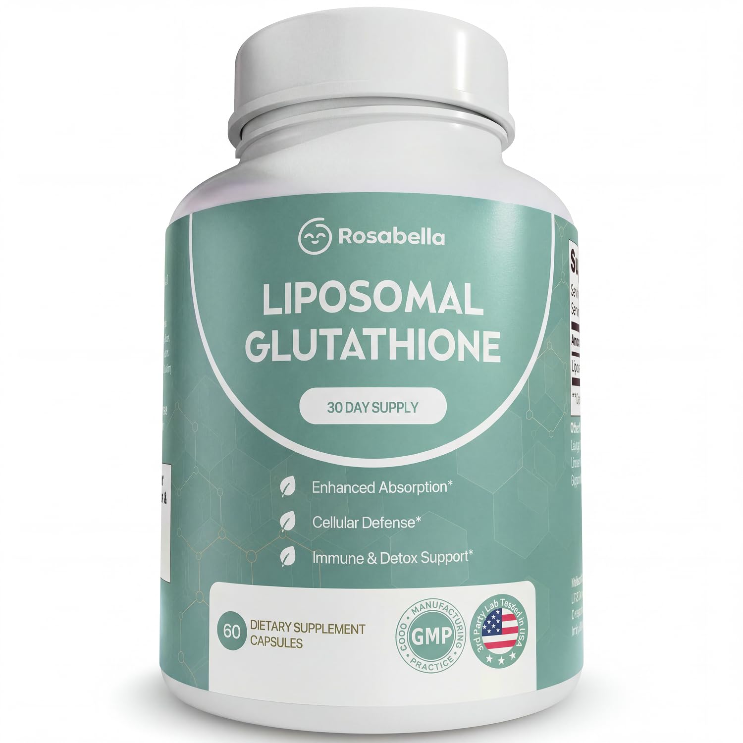 Rosabella Liposomal Glutathione 500mg – High Absorption Glutathione Supplement, Antioxidant Support, Cellular Health & Detox Support, 60 Capsules, 30 Day Supply, Daily Antioxidant Capsules : Everything Else