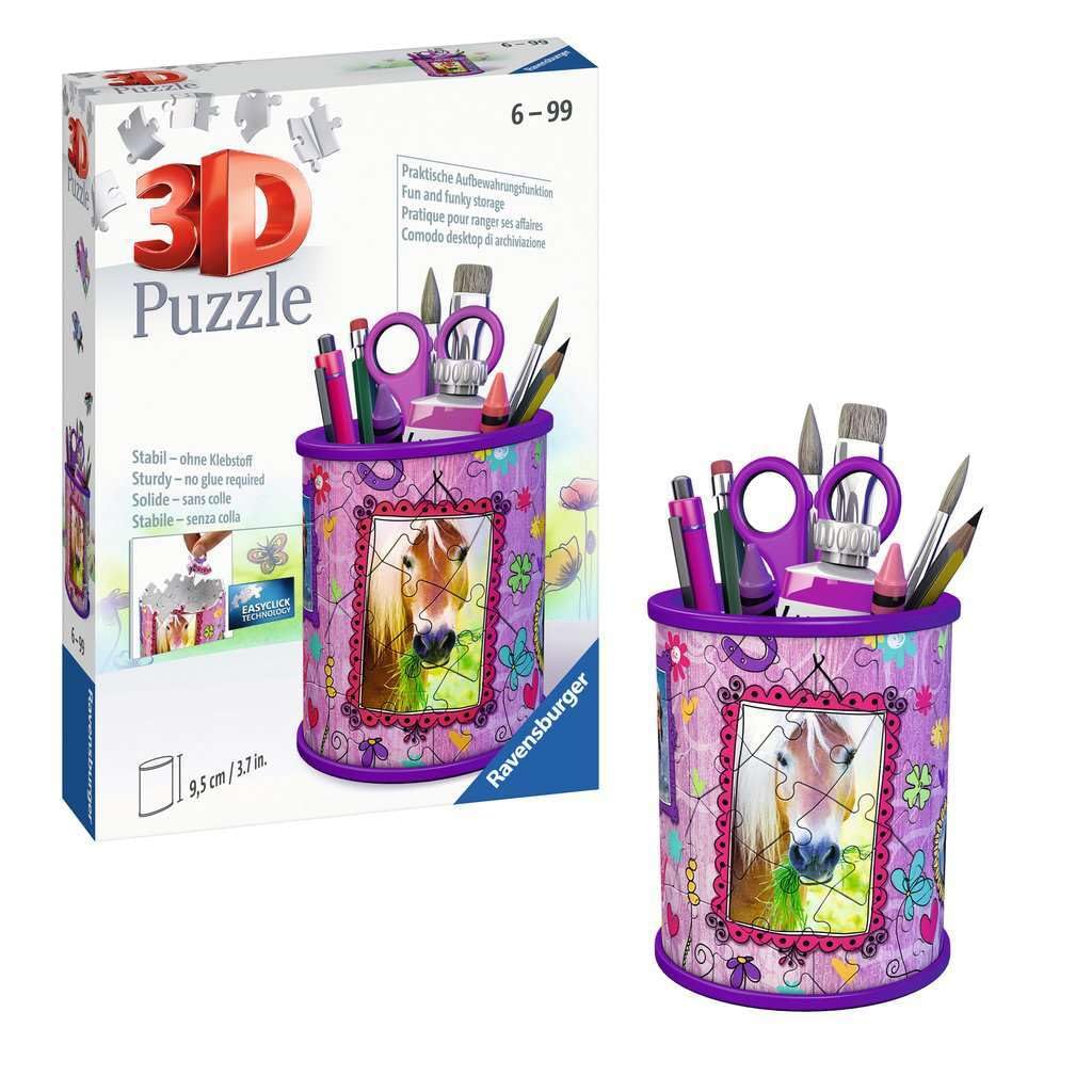 Ravensburger 3D Puzzle 11175 - Utensilo Pferde - 54 Teile - Stiftehalter für Tier-Fans ab 6 Jahren, Schreibtisch-Organizer für Kinder: Erlebe Puzzeln in der 3. Dimension