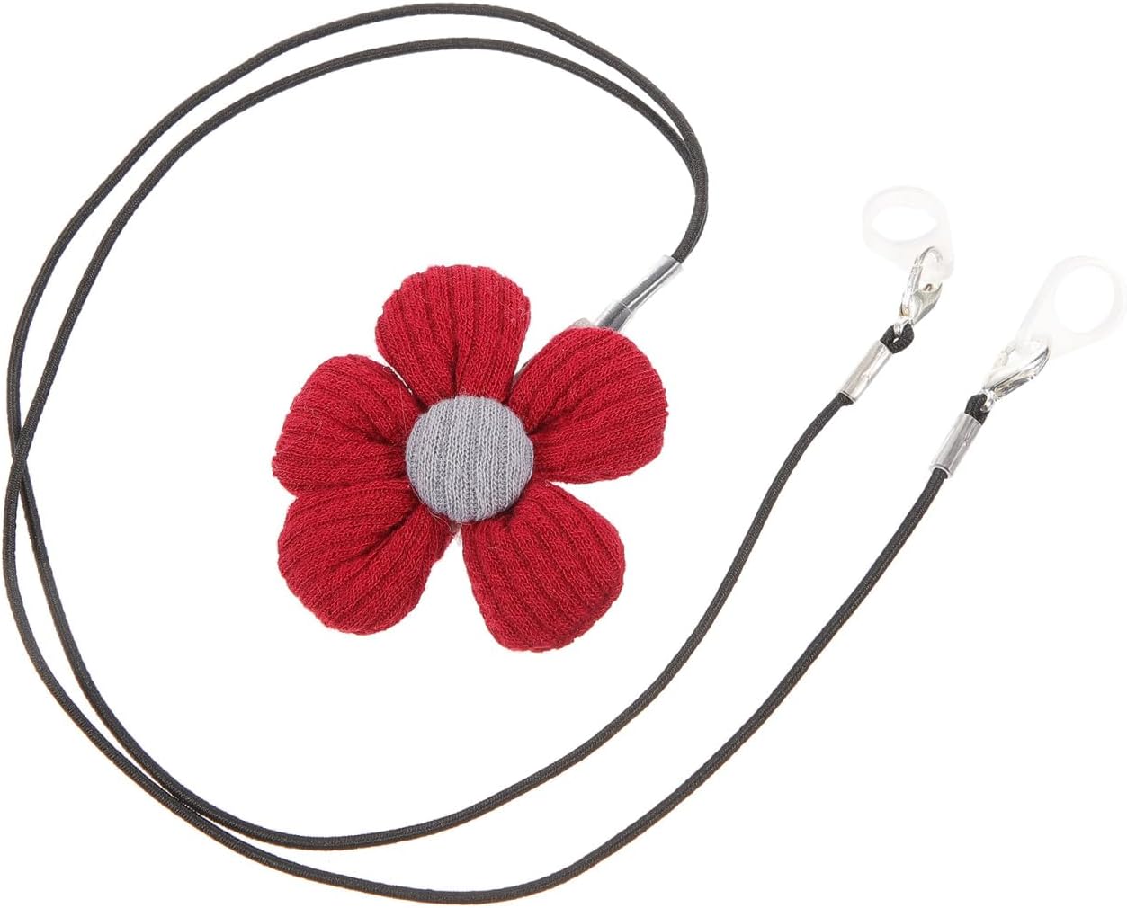 LALAFINA Adjustable Hearing Aid Lanyard with Flower Clip Anti-Loss BTE Hearing Aid Holder Rope for Adults and Kids Red Cute Ear Behind Device Accessory