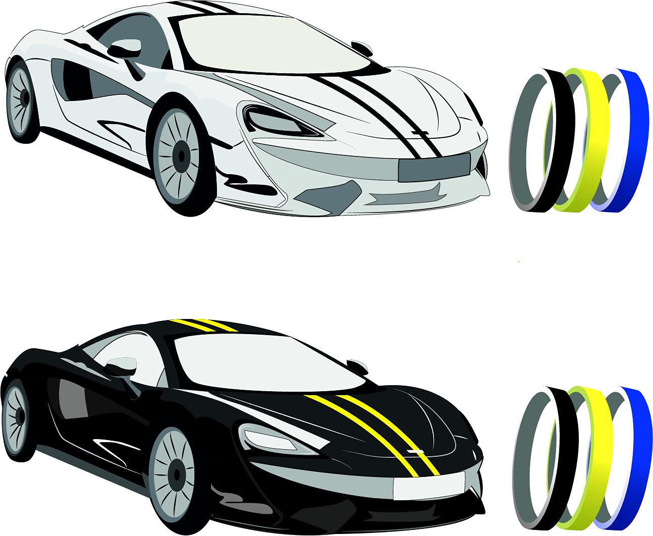 Zierstreifen (10 m) für das Auto, Motorrad, Boot oder zum DIY Basteln | Dekostreifen Klebestreifen/Seitenstreifen selbstklebend, Schwarz Glanz - 4