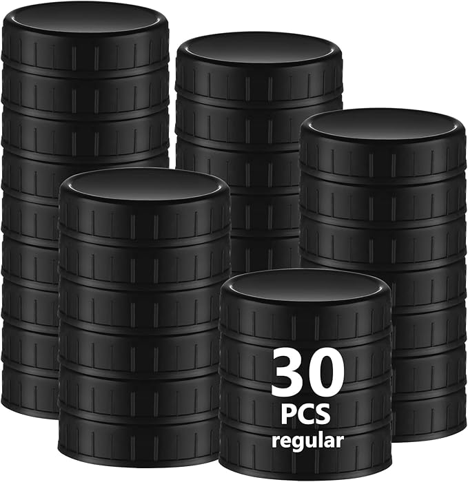 30 Pcs Mason Jar Plastic Lids Regular Mouth Plastic Storage