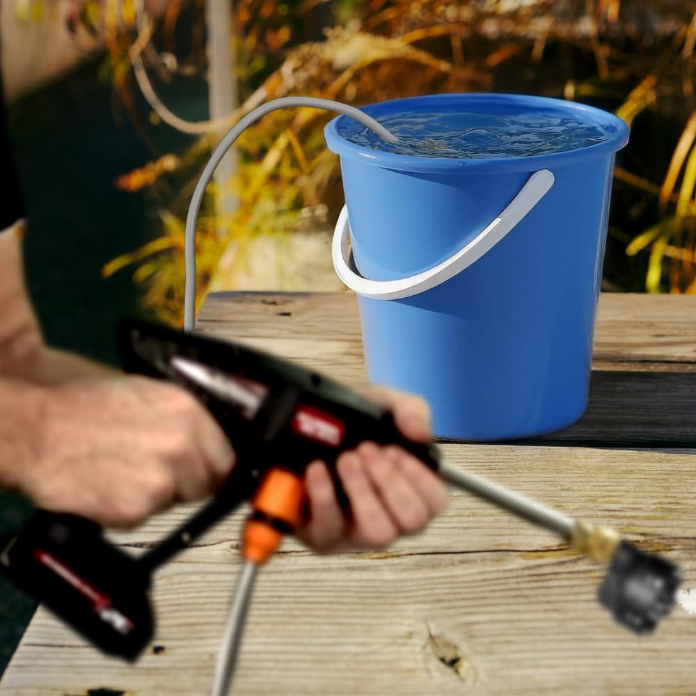 HYDROBLAST Le Pistolet Nettoyeur à Pression - MYBO TV - sans Fil, Rechargeable, portatif. Fonctionne sur Batterie. Peut s'utiliser avec Un Seau d'eau/raccordé au Robinet ou avec Une Bouteille d'eau