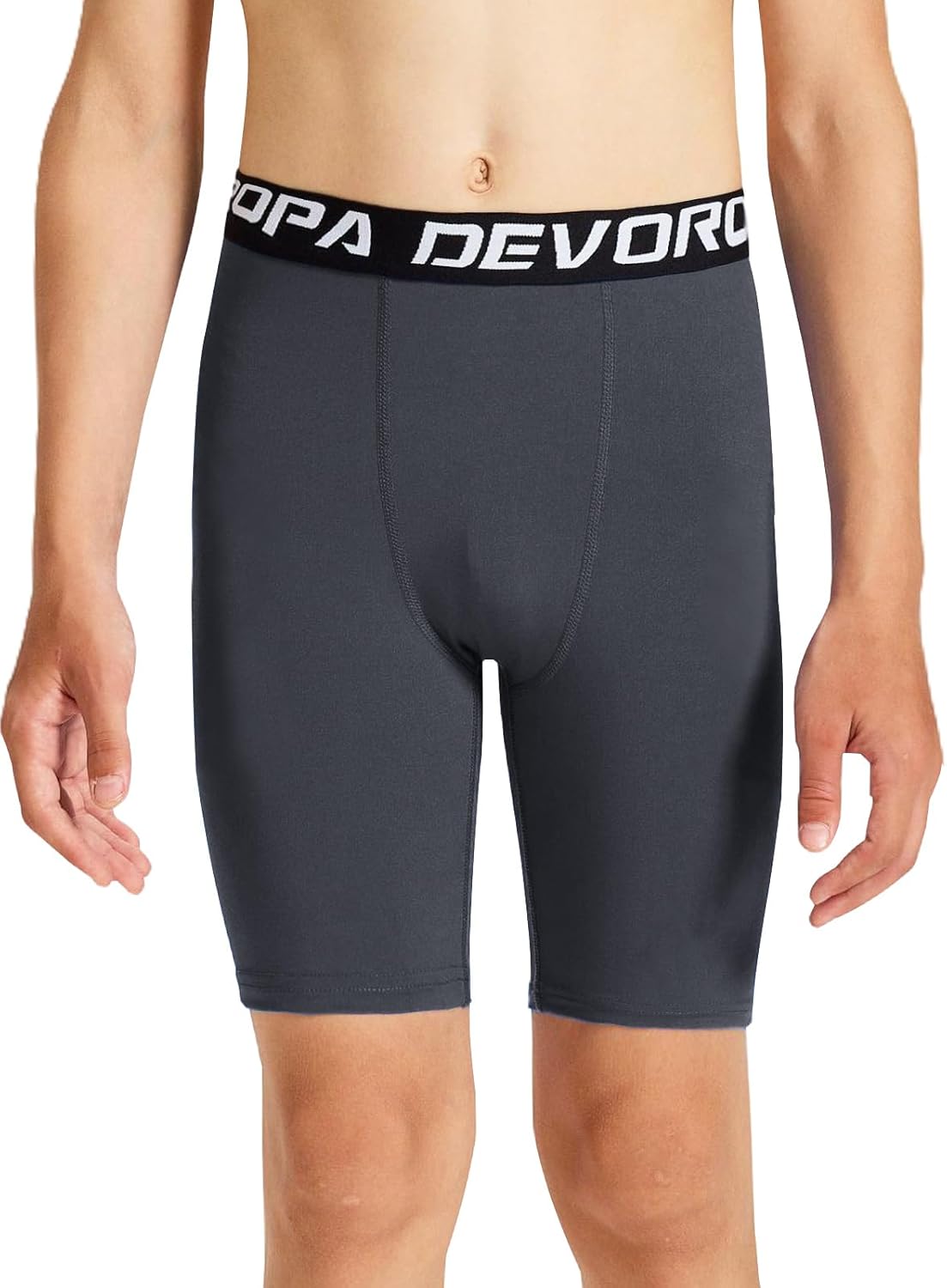 DEVOROPA Youth Boys Compression Shorts Performance Athletic Base Layers Workout Training Underwear Side Pocket - Image 2
