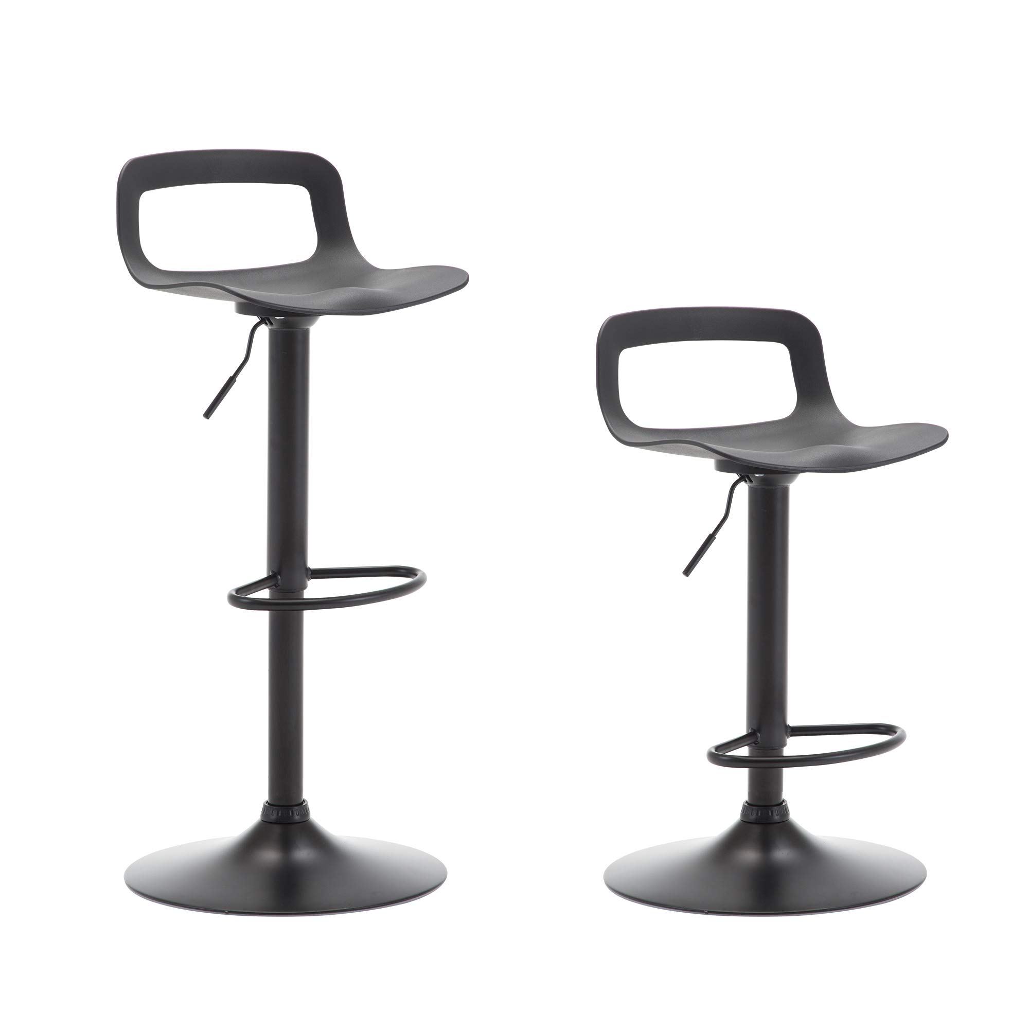 LSSPAID Bar Stools Set of 2, Adjustable Counter Height Barstools, Metal Kitchen Island Bar Chairs, Black