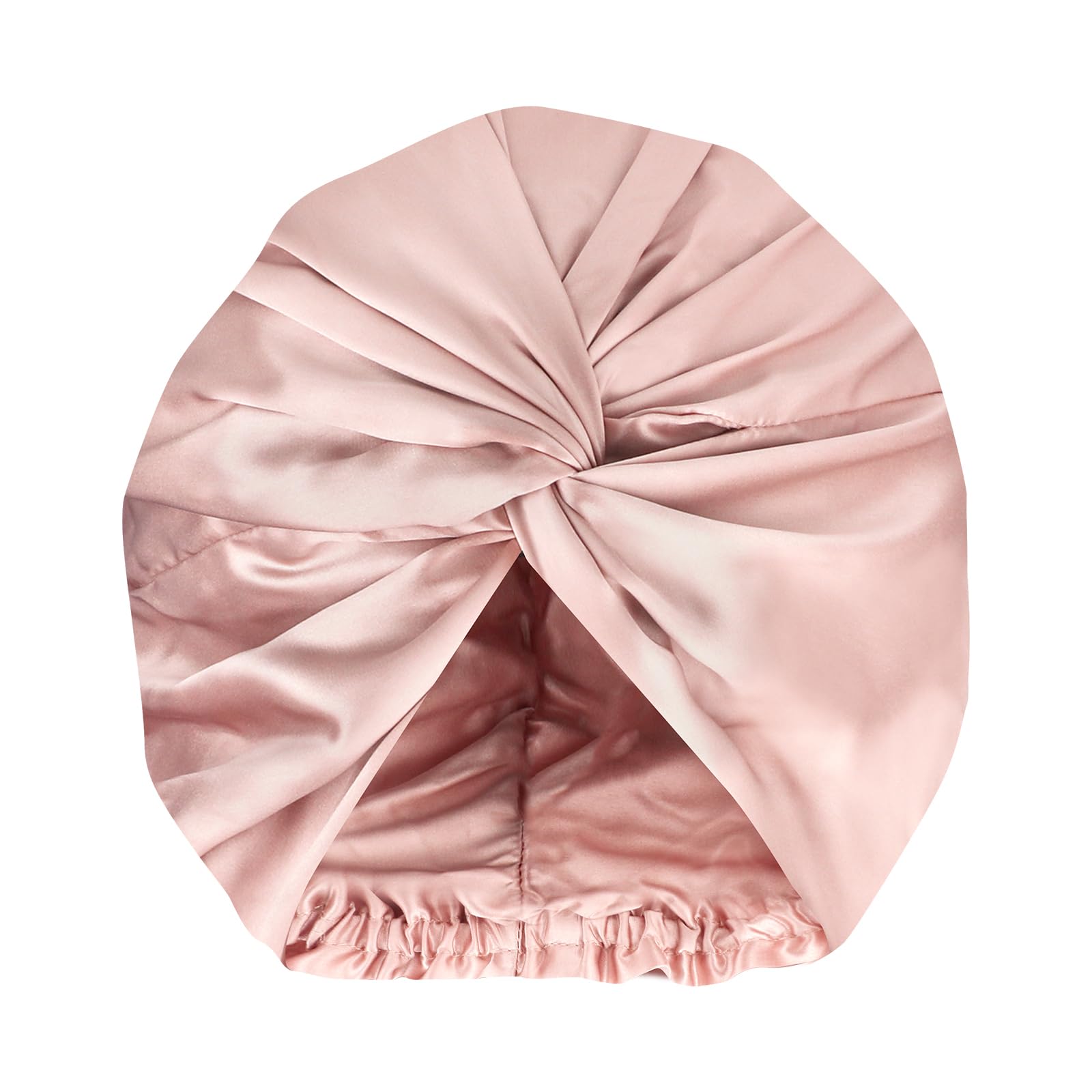 SILKTALE 100% Mulberry Silk Bonnet for Sleeping Sleep Cap for Women/Men,Double Layer 19 Momme Grade 6a Turban for Curly Hair Pink - Image 2