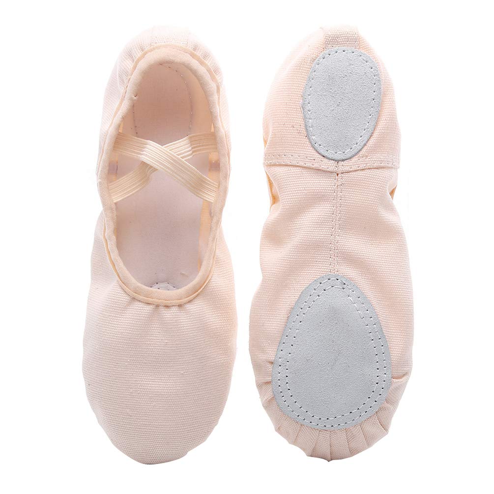 Exceart Canvas Ballet Shoes 1 Pair Dancing Shoes Women's Toddler Leather Ballet Slippers Pink