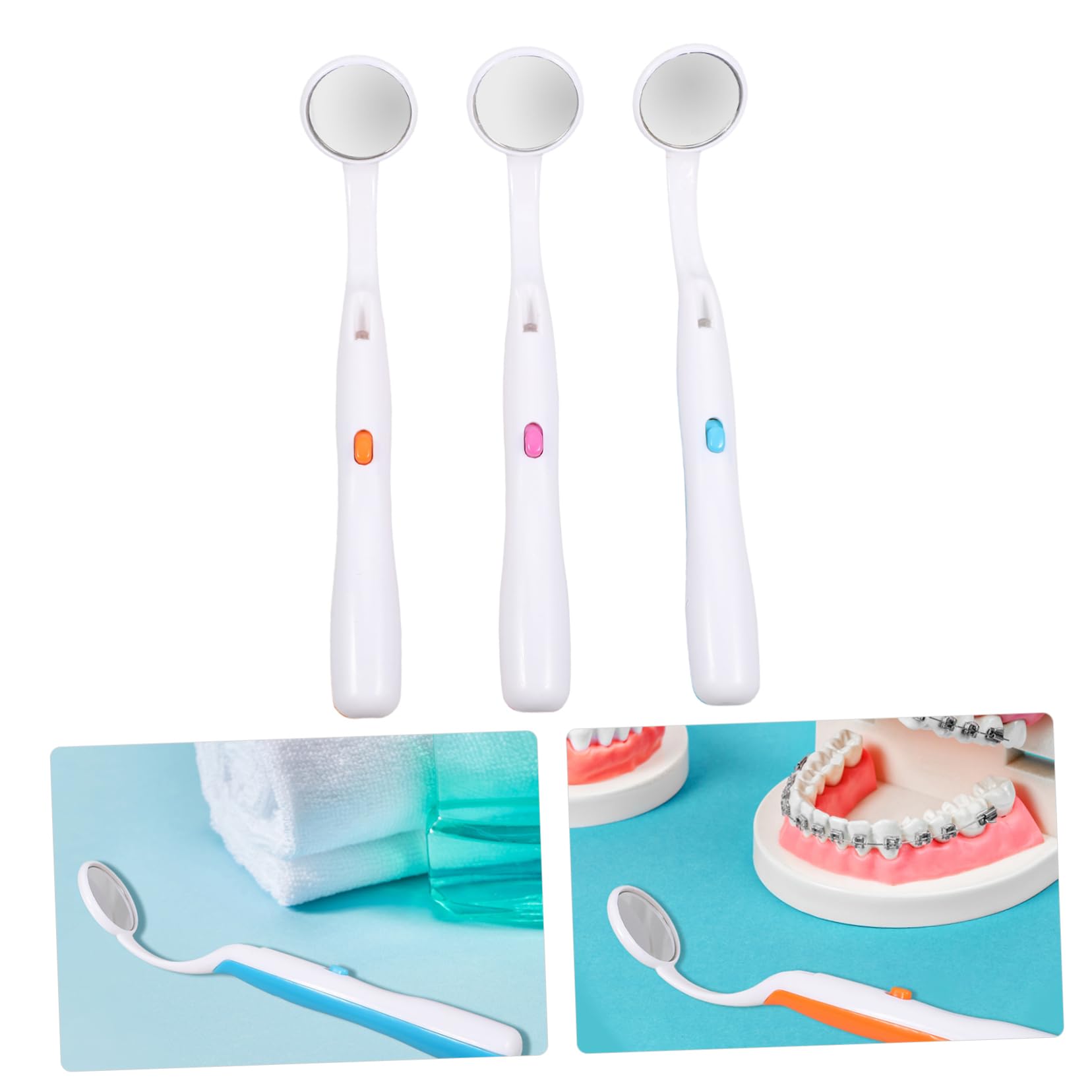 GLEAVI 15pezzi Specchi Dentista Con Led Per Ispezione Orale Per Dei Colori Portatile Per