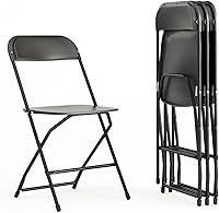 Vista 22 de Flash Furniture Hercules - Juego de 10 sillas plegables de plástico resistentes para interiores y exteriores, sillas apilables comerciales plegables