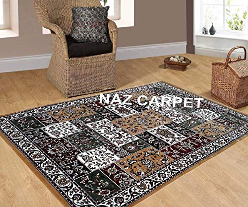 Image of Kashmiri Traditional Woollen Carpet with Advanced 1 Inch Thickness & Classical Look 90x160cm (3x5 Feet) Color Gold