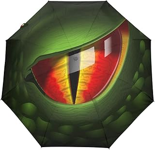 Ojo De Dinosaurio Dragón Vintage Paraguas Plegable Automático Resistencia contra Viento Paraguas Impermeable de Viaje para Hombres Mujeres