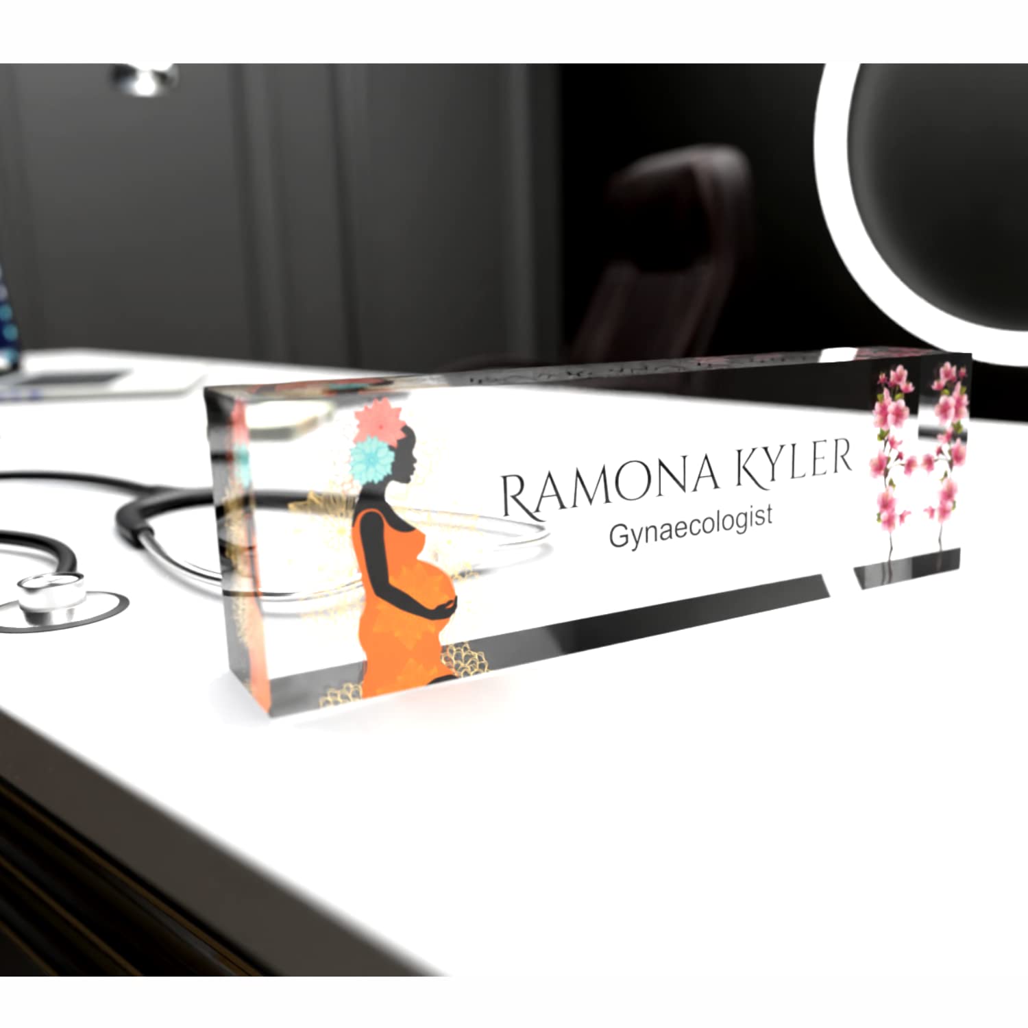 OOCLAS Desk Name Plates For Doctors, Gynecologist Desk Name Plate
