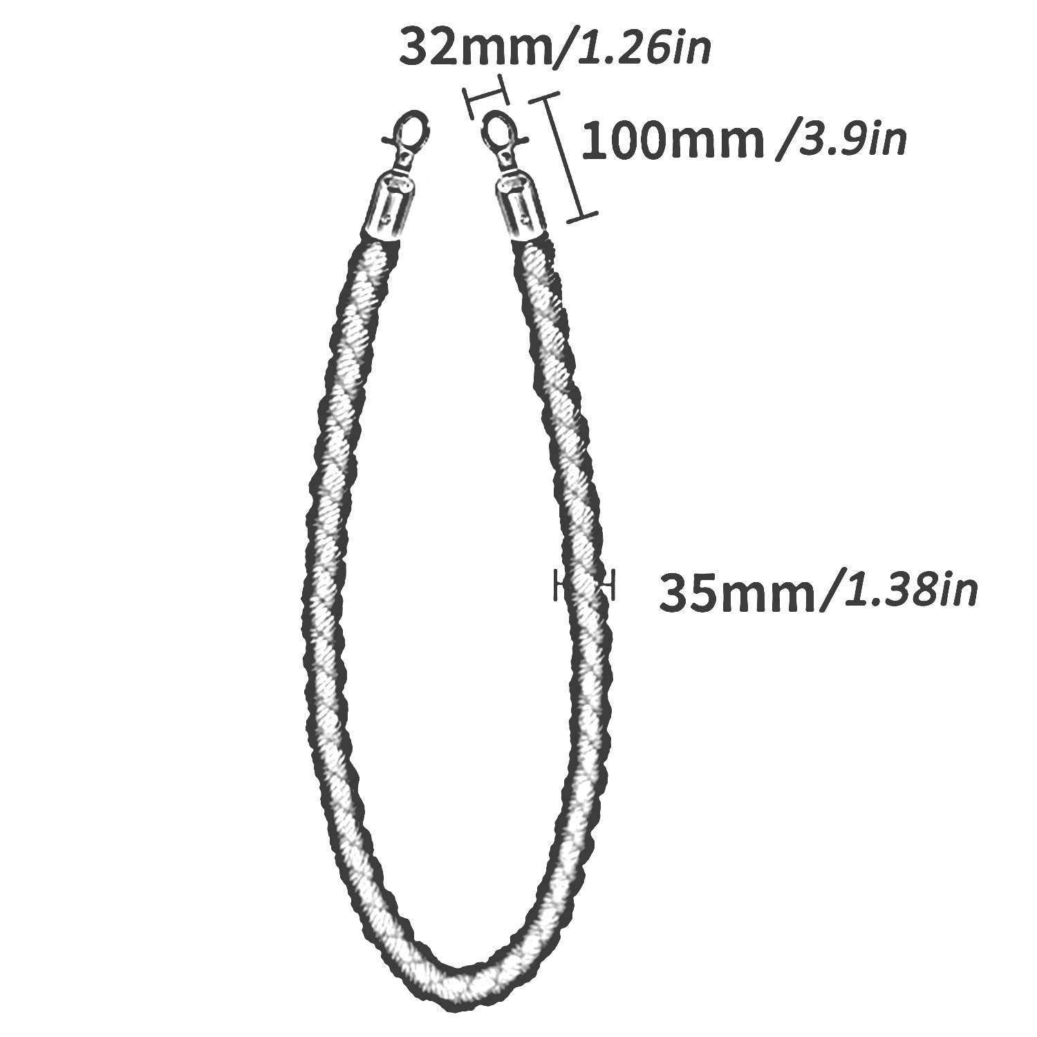 4-częściowa bariera linowa do kontroli tłumu(Yellow,1m(3.3 feet))