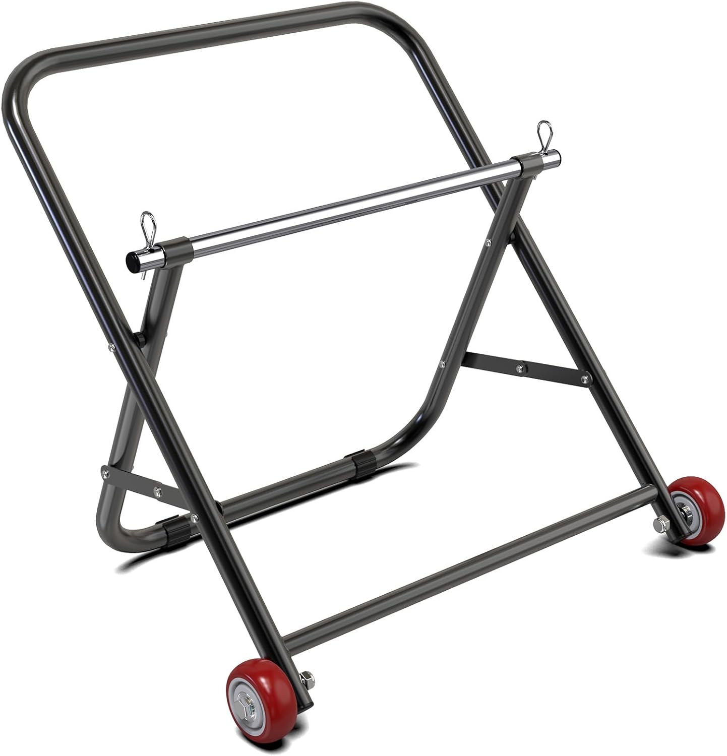 Portable Cable Caddy, Heavy Duty Wire Spool Rack with Wheels - Portable Dispenser with 15mm Rod, Holds 20" Spools, 100 lbs Capacity, Black