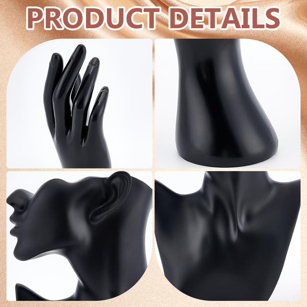 UNICRAFTALE 3Pcs Sieraden Mannequin Display Set Witte Hars Side Body Model Buste Vormige Sieraden Ketting Display Stands Met Plastic Mannequin Hand Armband Ketting Ring Display UNICRAFTALE 3Pcs Sieraden Mannequin Display Set Witte Hars Side Body Model Buste Vormige Sieraden Ketting Display Stands Met Plastic Mannequin Hand Armband Ketting Ring Display