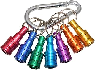 7色セット ビットホルダー ソケットホルダー ドライバービットホルダーセット ソケットアダプター アルミニウム合金 ドリル アダプター 引き上げ式 先端工具 キーホルダー型 携帯用 収納 カラフル