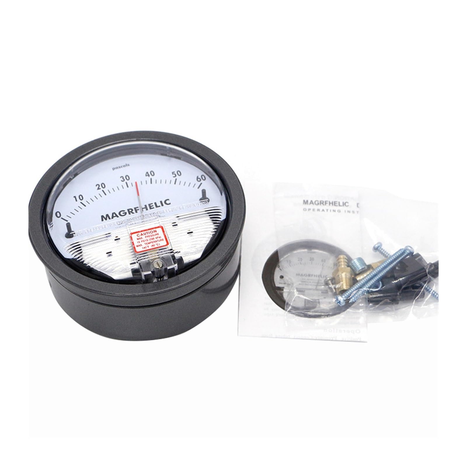 Manometro, TE2000 0-60PA misuratore di pressione differenziale Gauge Pannello neutro alto Tipo puntatore manometro strumenti(0-30PA)