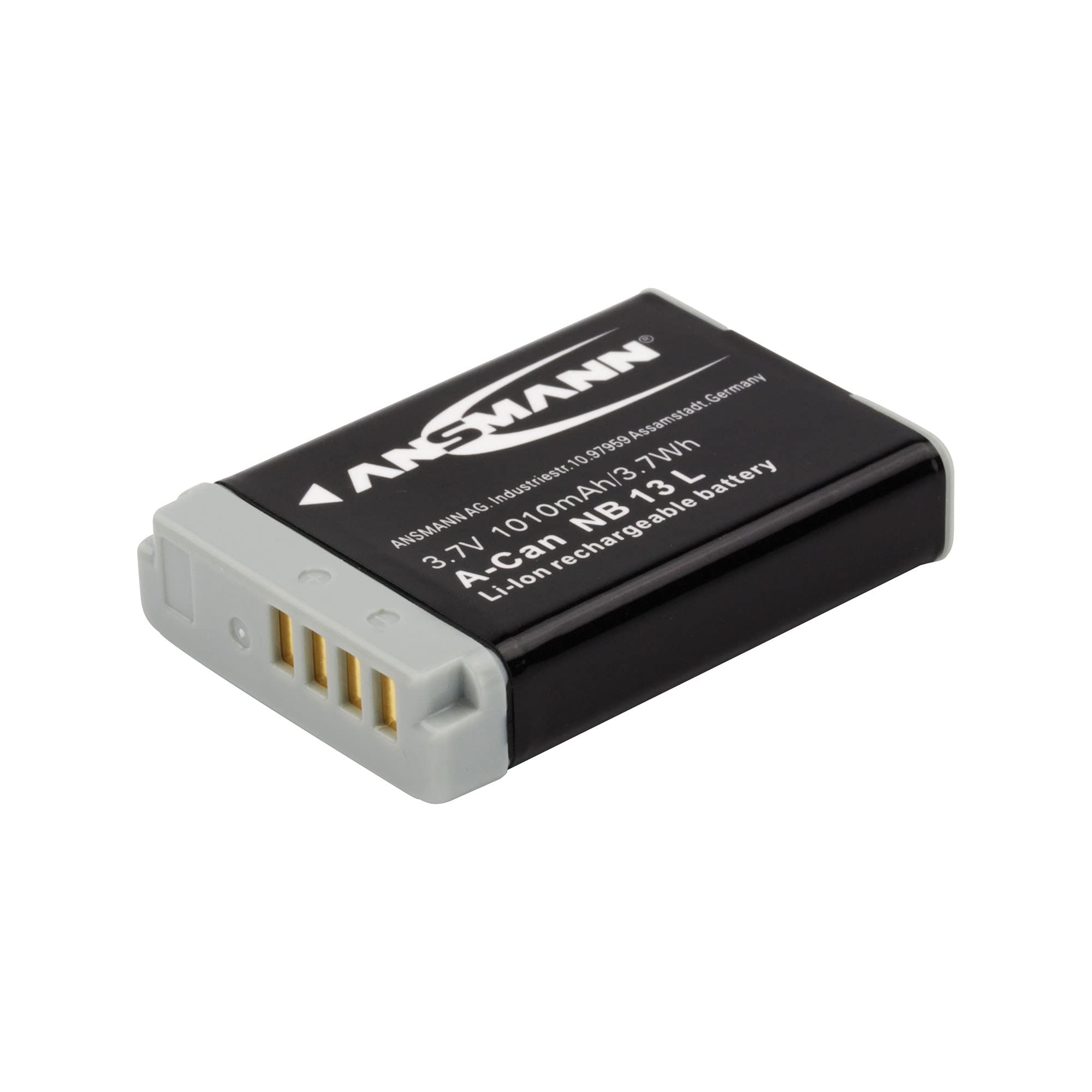 AnsmannLi-Ion Akku A-Can NB 13 L 3 7V / Typ 1010mAh / Leistungsstarke Akkubatterie für Foto Digitalkameras - der perfekte Ersatzakku für Canon Digicam uvm.