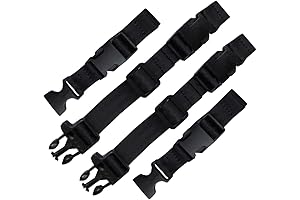 Black 2 Pack Universal Backpack Chest Strap with Adjustable Fanny Pack Belt Extender