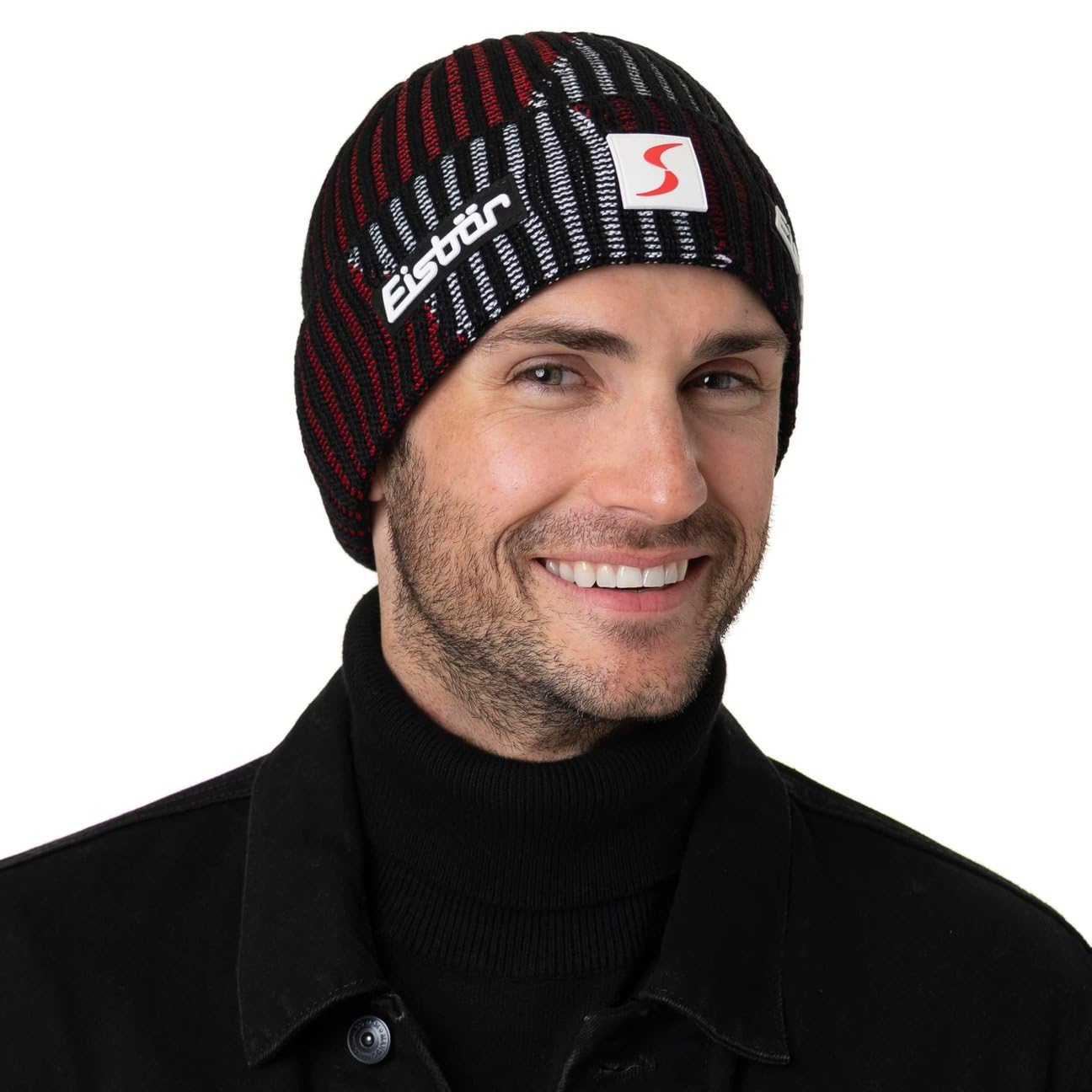 Eisbär Sprint SP Beanie Strickmütze Wintermütze Umschlagmütze Damen/Herren - Made in the EU mit Umschlag, Futter, Futter Winter Herbst-Winter