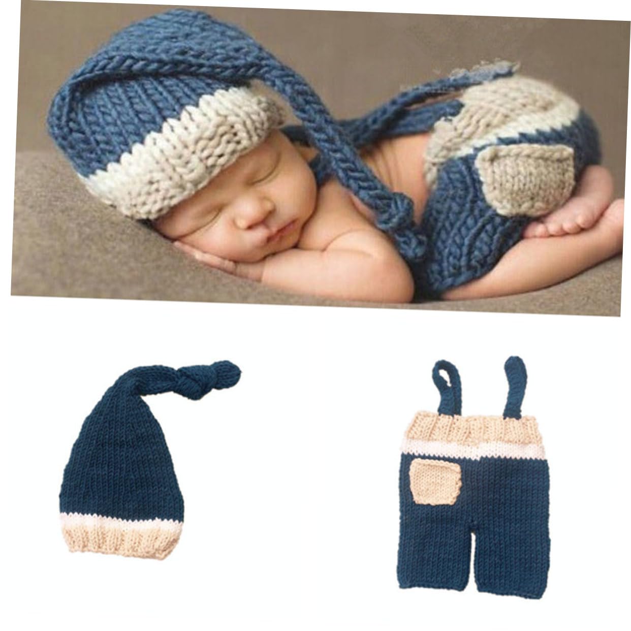 DOITOOL 3 Piezas De Accesorios para Fotos De Bebés Recién Nacidos Vestido De Punto Ropa para Bebés De 0 A 3 Meses.