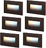 LEONLITE 5CCT 120V LED Step Lights, 3.5W 150LM 5%-100% Dimmable Horizontal Stair Lights Indoor Outdoor Wet Location, CRI90& ETL, 2700K3000K3500K4000K5000K, Aluminum, Oil Rubbed Bronze, Pack of 6