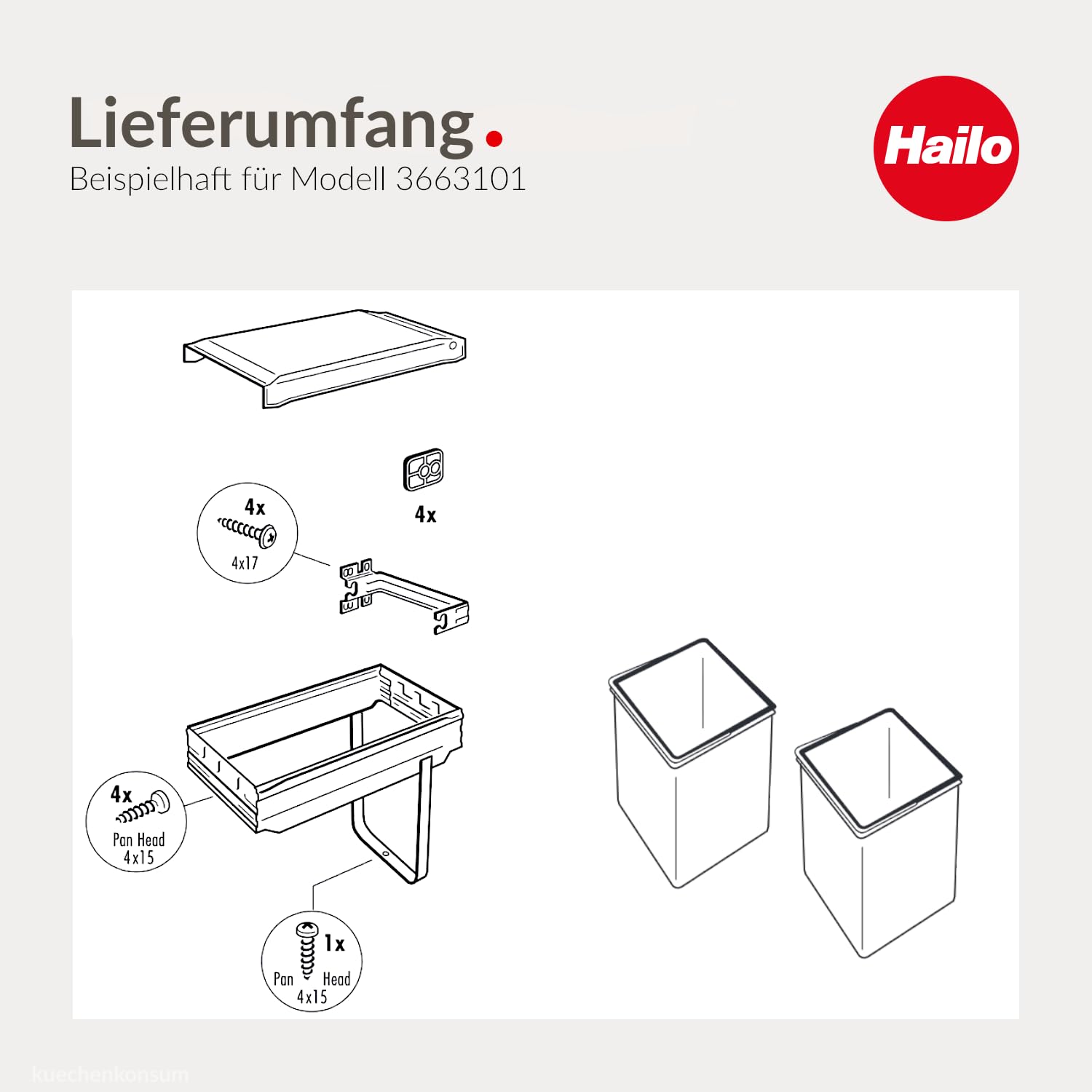 Hailo AS Tandem 15/15-3663101 Einbau Abfallsammler