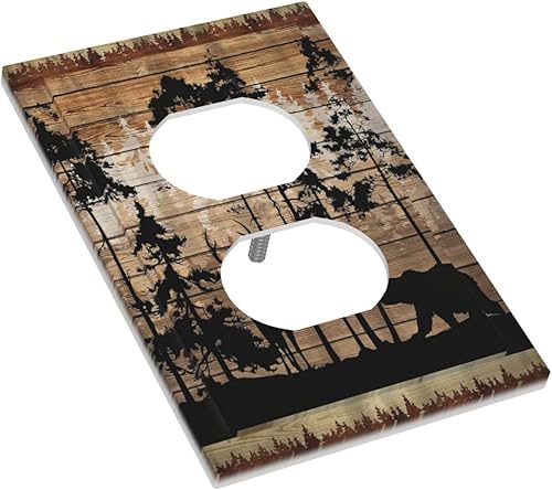 Vista 486 de Cubiertas decorativas de salida de estrella de mar playera, tablero de madera azul de concha de mar de 1 banda, decoración individual GFCI, placa