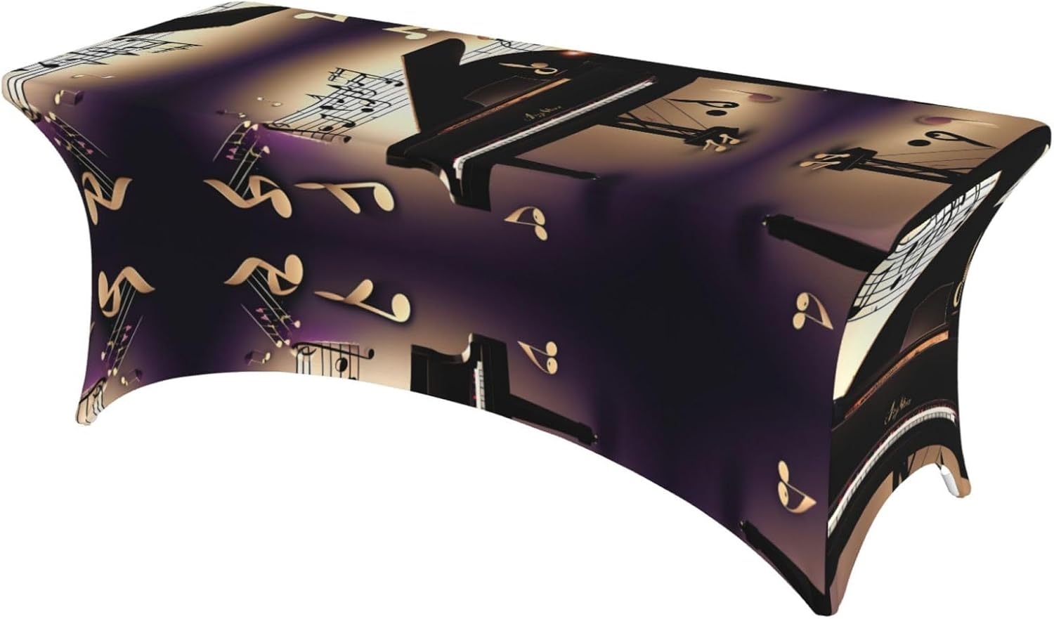Music Note Piano Print Table Cover Rectangular Tablecloth for 6-Foot Tables for Wedding Banquets Outdoor
