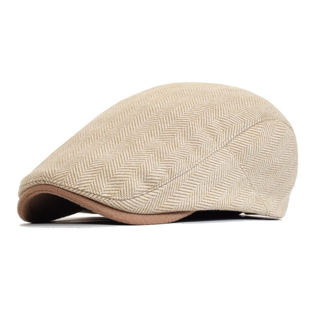 Gorro Grueso de Invierno para Hombre y Mujer, Boinas a Rayas Informales, Estilo Vintage, con Visera Ajustable