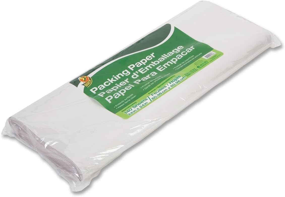 Duck Packing Protective Paper - 24amp;quot; Width x 24amp;quot; Length - 5.43lb Paper Weight - White