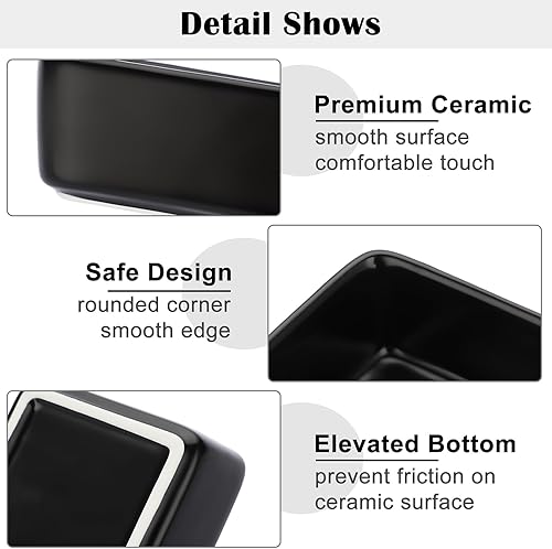 Miniatura 4 de BTSKT 4 soportes de clip de papel de cerámica para escritorio, organizador de clips de papel cuadrado, lindo soporte de clip para carpeta,