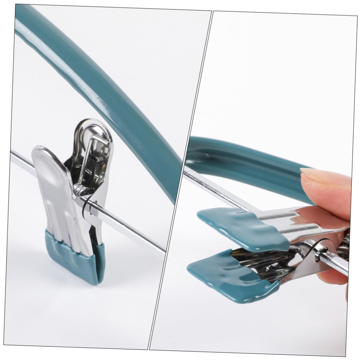 Perchas Antideslizantes para Ropa Clip, 5 Unidades, Color Verde Oscuro, Diseño Semicircular, Material Plástico Recubierto, para Adultos, Uso Doméstico y Organización De Armarios