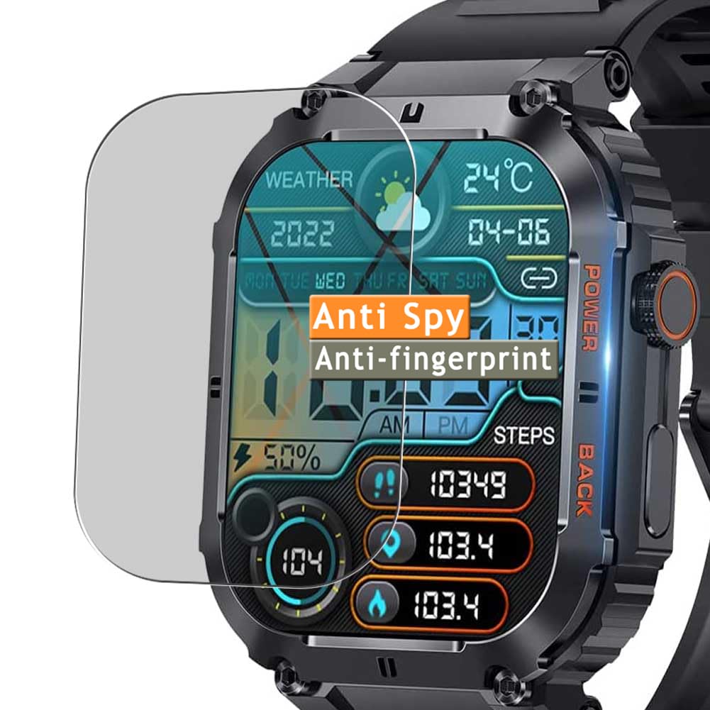 Vaxson Privacy Screen Protector, compatible with msoat K57 PRO 1.96" Smart Watch smartwatch, Anti Spy Guard Film Protectors Sticker [NOT Tempered Glass]