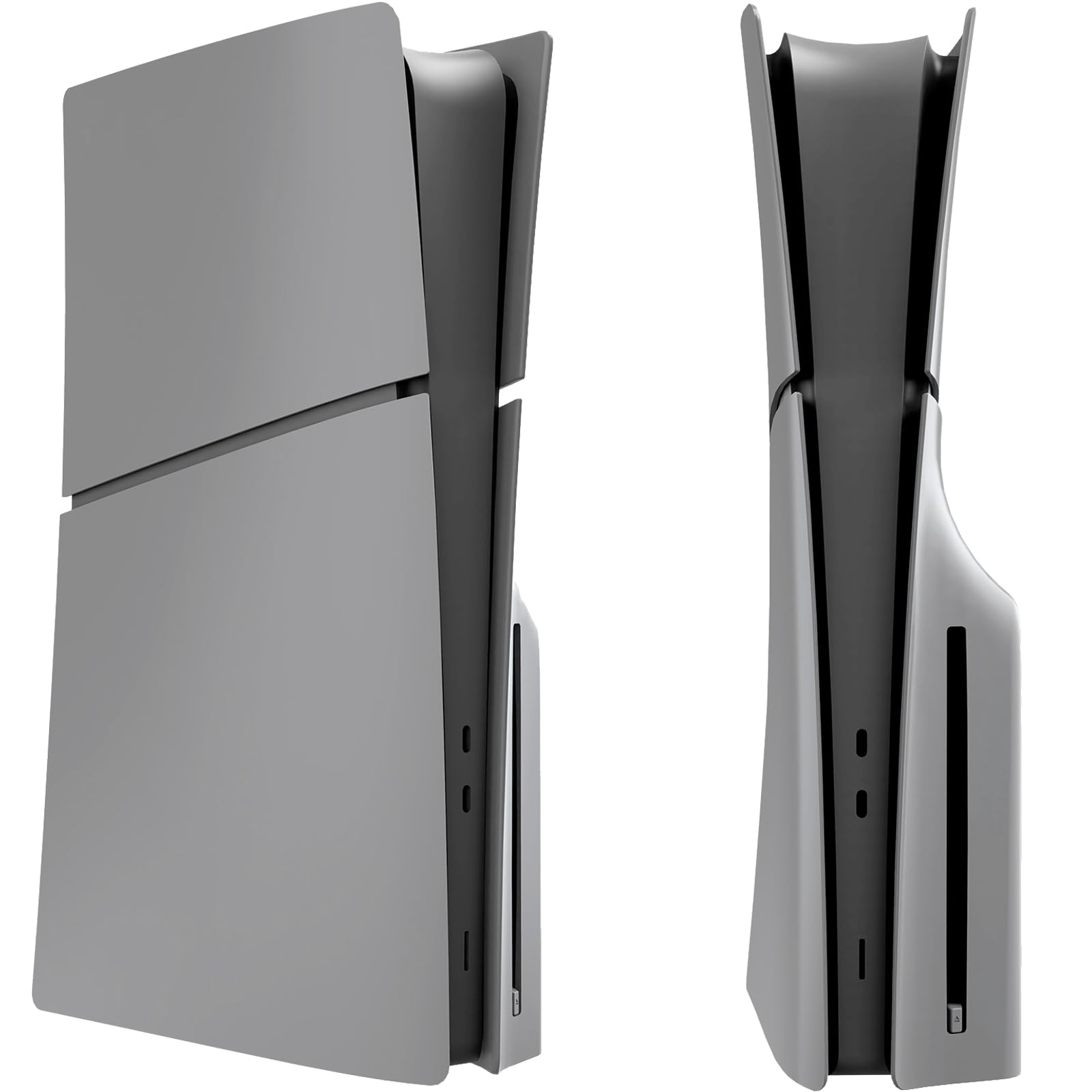 Piastre frontali antiurto per PS5 Slim Hard ABS Matte Cover per PS5 Slim Accessori, antipolvere e antigraffio, pannelli a scatto per PlayStation 5 Slim Disc Console (grigio)