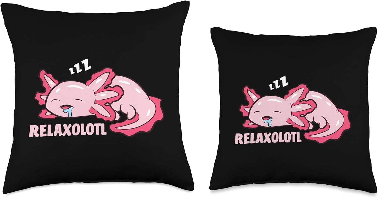 Cute Axolotl Lover Mexican Salamander Relaxolotl Throw Pillow