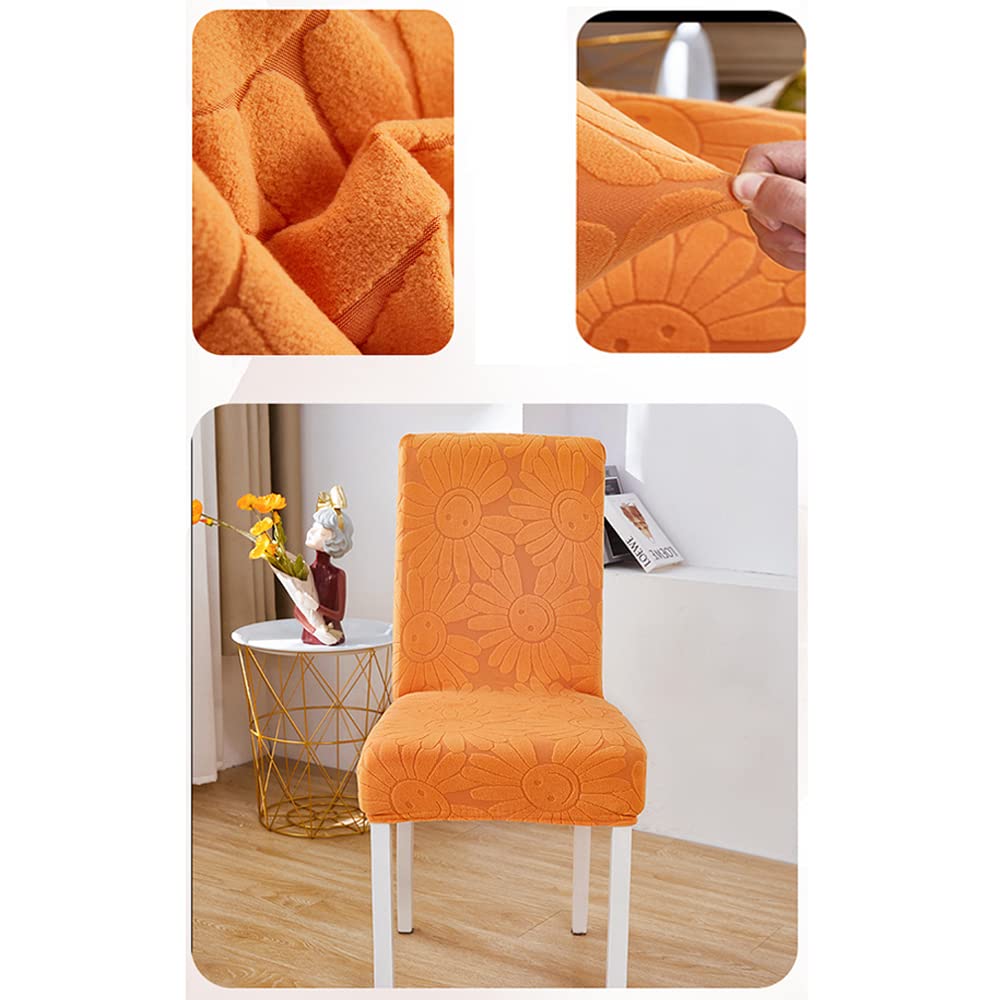 Odot Stoelhoezen, elastische eetkamerstoelen, set van 2/4/6, stoelhoezen wasbaar, afneembaar, uitbreidbare eetkamerstoelhoezen, hoge rugleuning stoelhoes voor hotel, thuis (set van 2, zonnebloem G