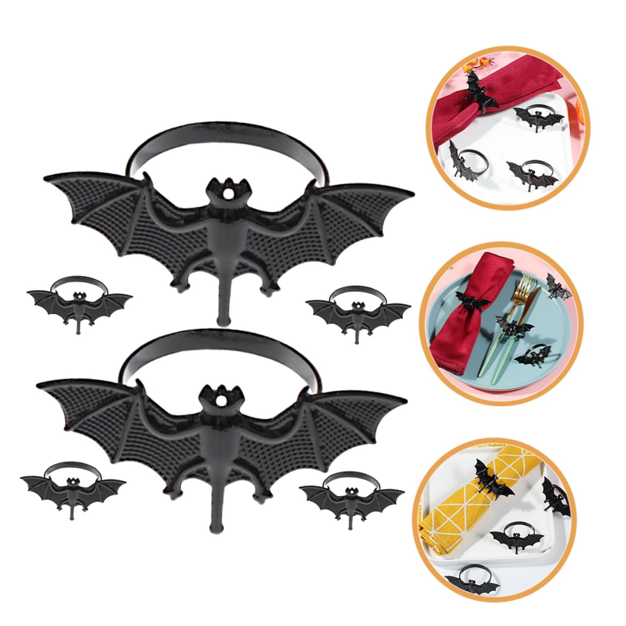 Alipis 4 Sätze Teiliges Halloween Serviettenringe Aus Bat Napkin Buckles Für Halloween Party Dekoration Stilvolle Tischaccessoires Für Unvergessliche Feste 6 Stück * 4