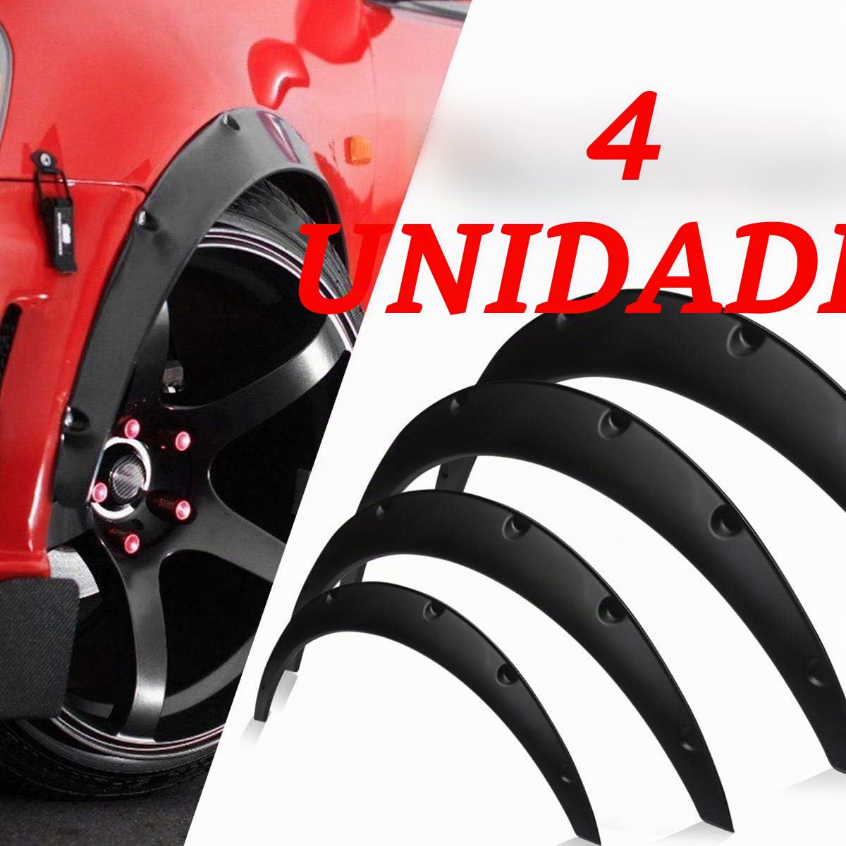 Paquete de 4 guardabarros universales para coche, extra anchos, arcos de rueda de polipropileno para la inauguración de la casa