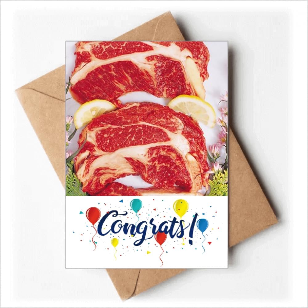 DIYthinker Steak Raw Meat Food Texture Wedding Cards