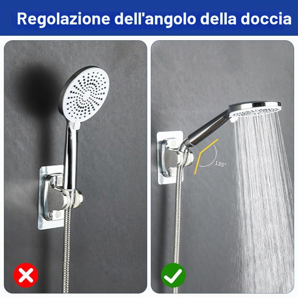 2 pezzi di raccordo angolare per adattatore doccia a mano 1/2 pollici, adattatore per tubo doccia a 135 gradi, adattatore per testa doccia girevole con guarnizione in gomma, adattatore per testa
