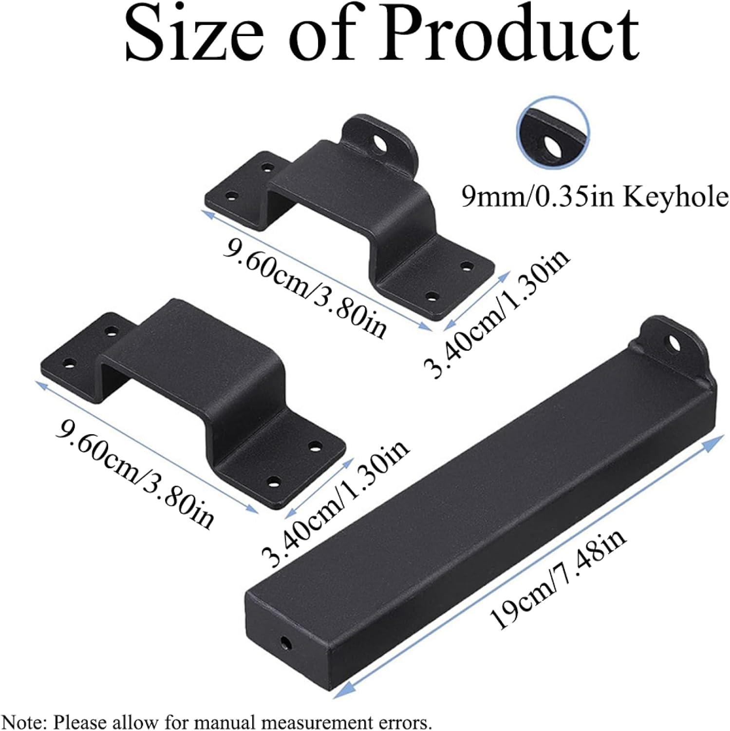 TopHomer Slide Gate Latch, Slide Gate Latch Lock with Padlock Hole, Suitable for Wooden Fences, Barn Door Lock, Outdoor, Carbon Steel, Black