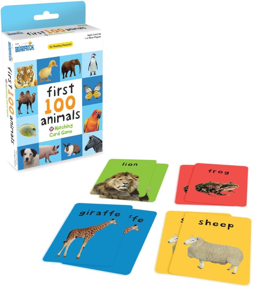 Briarpatch University Games First 100 Words Animals Card Game, 01335