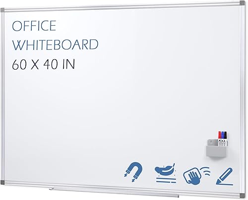 Miniatura 17 de SWANCROWN - Pizarra blanca magnética de borrado en seco de 48 x 48 pulgadas, pizarra blanca grande para pared, marco de aluminio plateado, pizarra