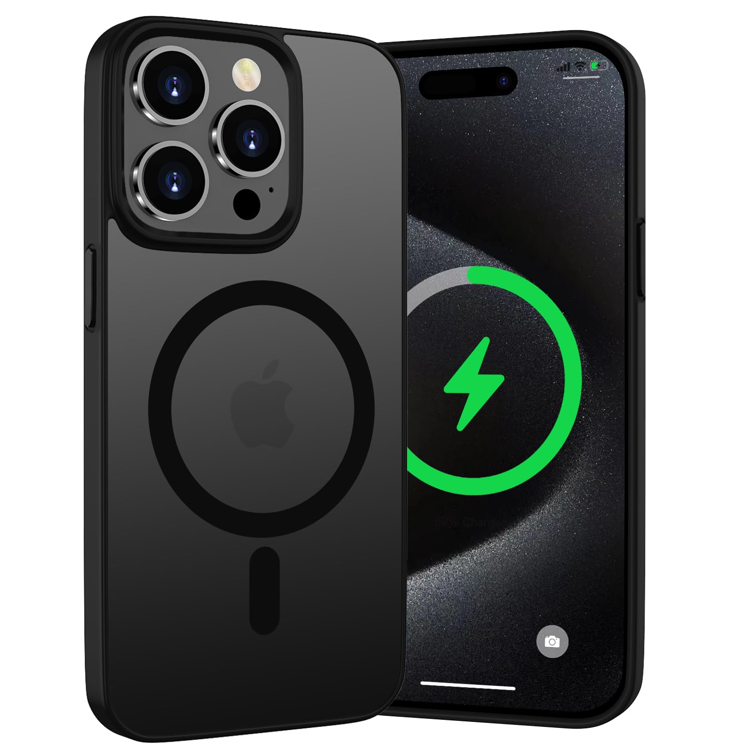 WXX for iPhone 14 Pro Max Case - Magnetic, All-round Protection Shockproof Translucent Back Case for iPhone 14 Pro Max 6.7 Inch (Black)