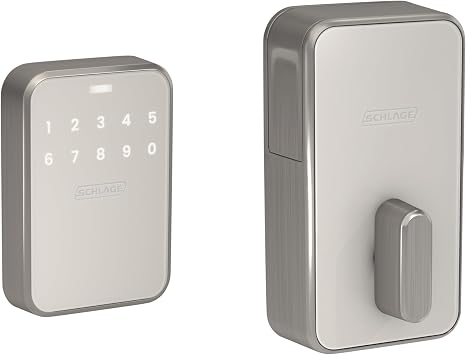 Schlage Sense Pro UWB Smart Lock, Hands-Free Unlock Keyless Entry Deadbolt, WiFi Touchscreen Keypad, Works with Apple Home Key & Matter Over Thread, Satin Nickel, BE889WB V SEP 619